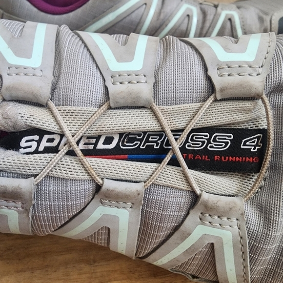 Salomon Womens Speedcross 4 Trail Running Shoes Sneakers Grey Purple Size 10 - Picture 4 of 15